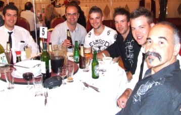 A table full of trouble at our 40th anniversary. L-R: Club Treasurer Stephen Tassos, Michael Cumbo, Twenty20 North captain Stephen Ward, Ben Thomas, Twenty20 West captain Matt Thomas and life member Joe Ansaldo.